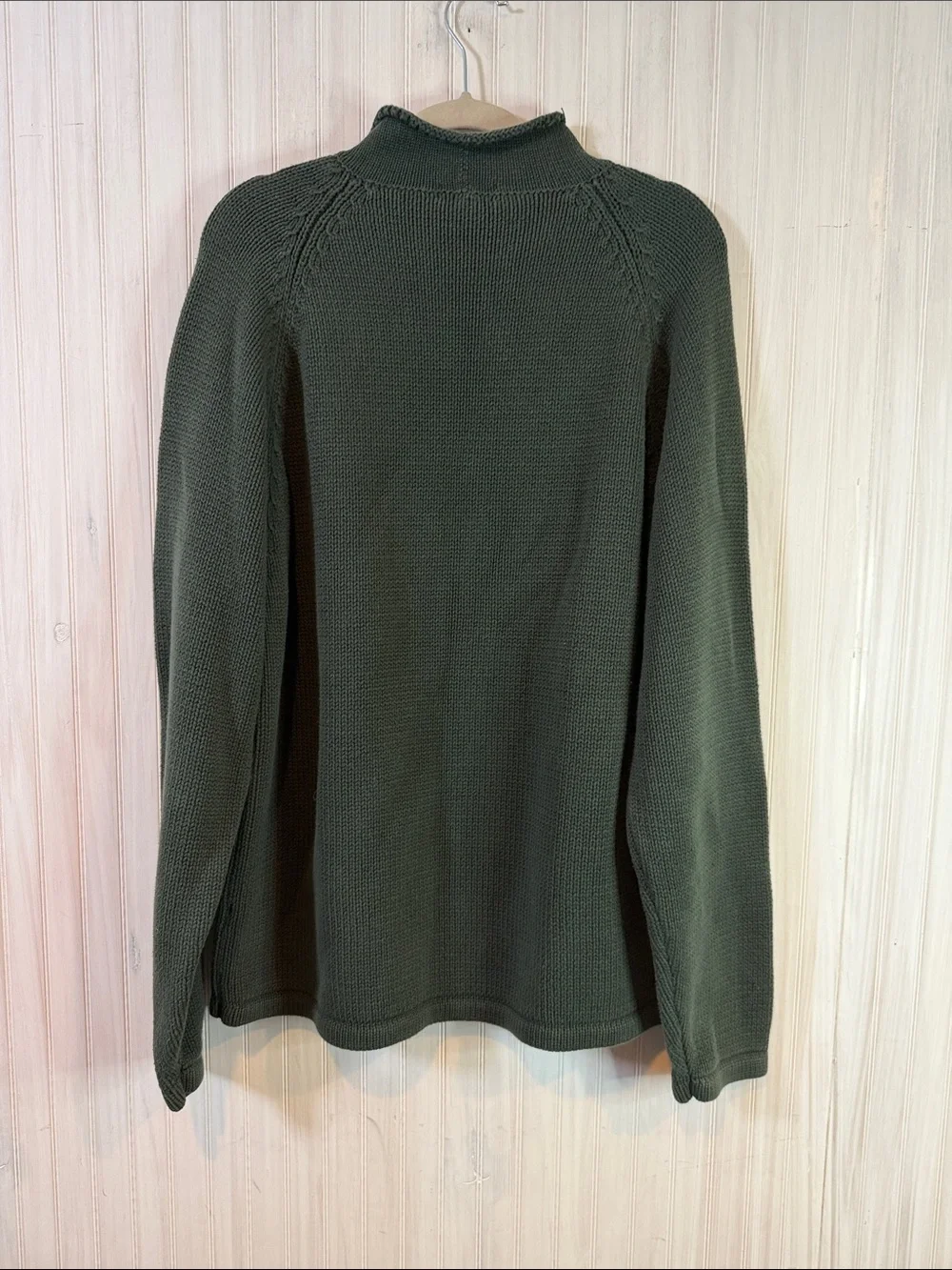 VINTAGE J CREW DARK GREEN ROLL NECK SWEATER xl